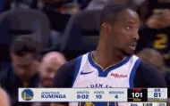 虎扑热帖-将分差缩小到20分！库明加连续打进2+1 库里替补席鼓掌庆祝